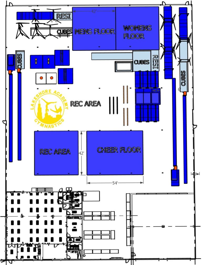 Final layout floorplan diagram of Lakeshore Academy's Glenview location